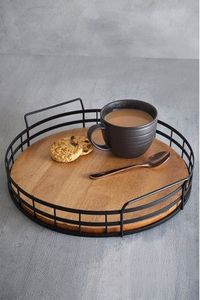 Plateau de service en bois, design traditionnel, multifonctionnel, résistant à la chaleur, utilisé à la maison, dans les restaurants et les hôtels - Product Image 5