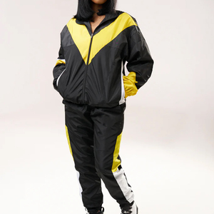 High Street Style Ladies Windbreaker Set Transpirable y elegante con patrón sólido Decoración Casual Wear Windbreaker Chándales - Product Image 6