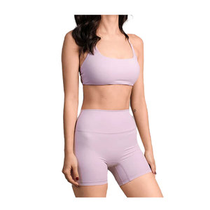 Conjuntos de pantalones cortos de Yoga con tinte de corbata para mujer, algodón con Sujetador deportivo a juego, ropa de entrenamiento para Yoga y gimnasio - Product Image 5