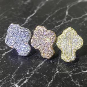 Vidhi Jewellery <b>18K</b> Hiphop Jewelry <b>Rings</b> for <b>Men</b> Custom Moissanite Iced Out Vvs <b>Ring</b> Iced Out Vvs Baguette Moissanite <b>Ring</b> - Product Image 5