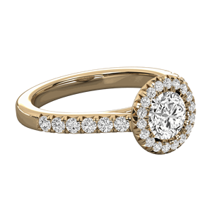 Bague de fiançailles halo avec diamant rond - Product Image 2