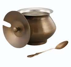 Récipient de stockage traditionnel artisanal en laiton Antique Ghee Pot pour cornichons et épices Vintage Kitchen king - Product Image 4