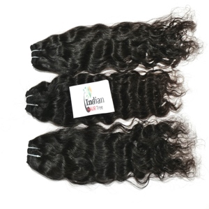 Extensions de cheveux humains indiens bruts, ondulés, vierges, prix de gros, double trame machine, sans traitement chimique, tissage lâche profond - Product Image 2