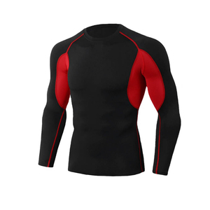 Ensemble de sport de compression 2 pièces pour homme – Tenue d'entraînement active de gym à manches courtes réversible et unie – Marque privée - Product Image 5