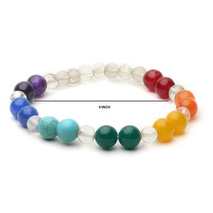 NOVAMART Fine Arihant Gems Jewels 7 Chakra Lava Unisex <b>Bracelet</b> Natural Certified Astrological Crystal Positive Effect for Both - Product Image 4