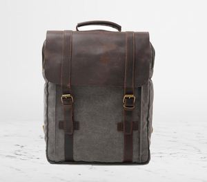 Mochila de lona marrón para hombre y mujer, bolso escolar para ordenador portátil, unisex - Product Image 5