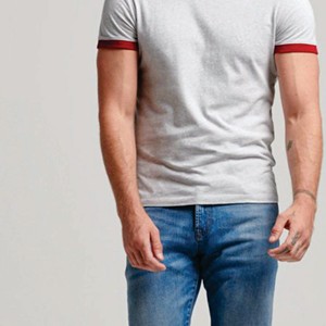 T-shirt à sonnerie vintage unisexe personnalisé poids lourd 230 GSM-100% coton, col rond, patchwork - Product Image 5
