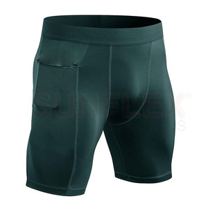2025 Latest Design Men's <b>Compression</b> <b>Shorts</b> High Street Style with Elastic Waist Mid Waist Polyester Quick Dry for Adults - Product Image 3