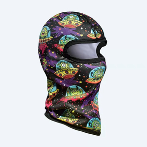 Balaclava personnalisée avec logo imprimé pour le cyclisme, 100% polyester respirant, couvre-visage intégral, masque de ski à un trou - Product Image 2