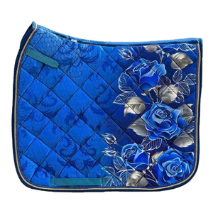 Gran oferta, almohadilla de sillín de salto sublimada duradera de satén Floral con forro de tela personalizado para entrenamiento de equitación - Product Image 2