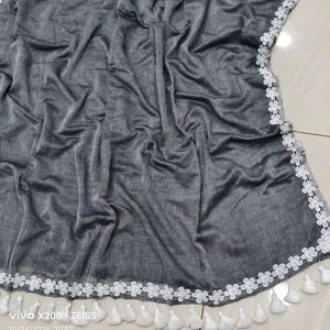 SHARMA SAREE CENTER Saree en coton tissé écologique uni, léger, largeur 6,5 m, lavage normal, pour femmes et jeunes filles, spécial mariage - Product Image 4