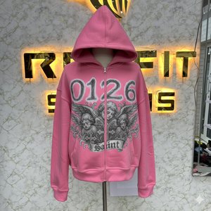 Sweat à capuche zippé de haute qualité à prix raisonnable, très demandé, imprimé en relief, fabriqué en usine, prix bas, sweat à capuche pour hommes, sweat à capuche pour hommes - Product Image 1