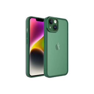 Étui de protection transparent en silicone vert foncé de luxe édition MRN pour iPhone 14 Plus, emballage de vente au détail, styles INS élégants - Product Image 1