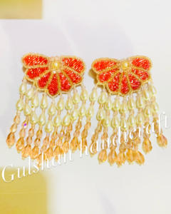 Pendientes colgantes con bordado de flores vintage ecológicos tejidos a mano, joyería personalizada inspirada en la naturaleza para fiestas de moda - Product Image 5