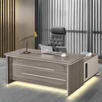 Bureau de direction moderne Bureau extensible Mobilier en bois et en acier Design ergonomique pour villa