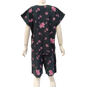 Ensemble short d'été en rayonne à col en V de style simple vêtements de nuit à manches courtes pour femmes ou vêtements de relaxation à la maison - Product Image 4