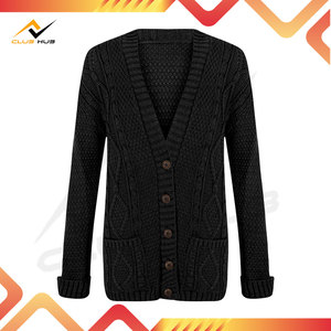 เสื้อคลุมสเวตเตอร์โค้ทสเวตเตอร์แขนยาวผ้าถักลายอะคริลิคแนวย้อนยุคสำหรับผู้หญิง - Product Image 6