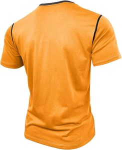 เสื้อกีฬาแขนสั้นของผู้ชายเสื้อคอกลมสีทึบผ้าฝ้าย100% ออกแบบได้ตามต้องการ - Product Image 3