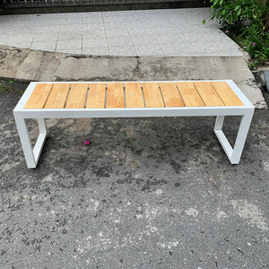 Modern Rubber <b>Wood</b> Patio/Garden <b>Bench</b> 120x40x45cm GA68009 - Product Image 3