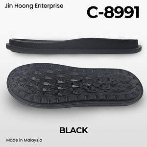 Jin Hoong <b>Men's</b> C-8991 Durable Black PVC Outsole Lightweight <b>Water</b> Resistant Slippers Integrated Footbed/Insole Anti-Slip Design - Product Image 2