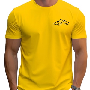 Camiseta de algodón 100% transpirable de estilo fino a la moda para hombre, camisetas ajustadas con cuello en V, camiseta de manga corta para hombre de talla grande - Product Image 1