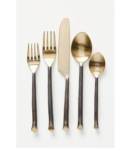 Ensemble de couverts de luxe en acier inoxydable argenté en vrac service couteau fourchette cuillère ensemble de couverts de service avec du bois - Product Image 2