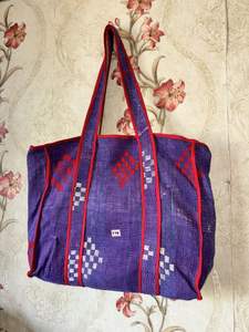 Grand sac fourre-tout en coton Kantha pour femmes fait à la main Style décontracté pour shopping-Vente en gros - Product Image 3