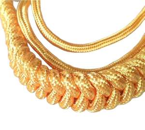 Usine or fil doré épaule Aiguillette cordons uniformes Lamis Industries fait à la main avec des pointes en métal - Product Image 5