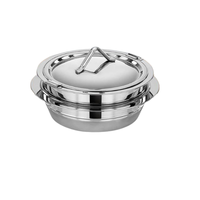 Ensemble de couvercles pour hotpot en acier inoxydable, trois pièces, qualité supérieure, vaisselle artisanale pour la maison et les restaurants, compatible lave-vaisselle, gaz