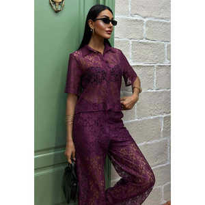 Conjunto de Pantalones de Dos Piezas con Forro de Encaje para Mujer, Colección 10119 - Product Image 2