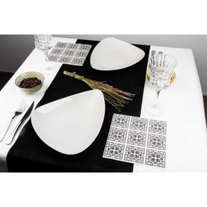 ผ้าเช็ดปากพิมพ์ลายอาซูเลโฮสีดำ ขนาด 40x40 ซม. แบมบูเท็กซ์ เนเชอรัล 600 ชิ้น B2B - Product Image 2