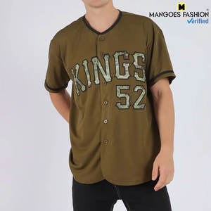 Vêtements de sport respirants, imprimés par sublimation, brodés, logo personnalisé, chemise de baseball à manches courtes boutonnée, vente en gros - Product Image 2