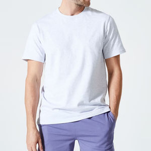 T-shirts pour hommes 100% coton, chemises en coton et polyester vierges, séchage rapide, col rond, course à pied, fitness, entraînement, athlétique, gym, sport - Product Image 1