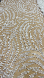 2024 tissu de dentelle de mariée blanche de luxe perles perlées lourdes conception complète avec filet de cristal lourd pour voile de mariage personnalisé - Product Image 3