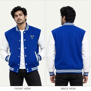 Chaqueta Varsity de Invierno para Hombre con Mangas en Contraste, Cuello Acanalado y Bolsillos Frontales Prácticos para un Look Casual Clásico y Moderno - Product Image 6