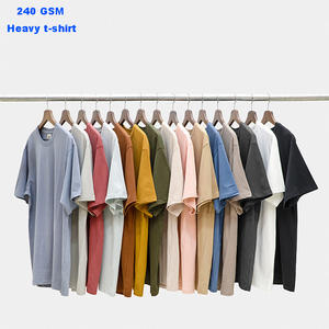 Camiseta de algodón pesado de alta calidad de 240gsm, camiseta de gran tamaño para hombre de Europa y América, Camiseta de algodón con serigrafía personalizada para hombre - Product Image 2