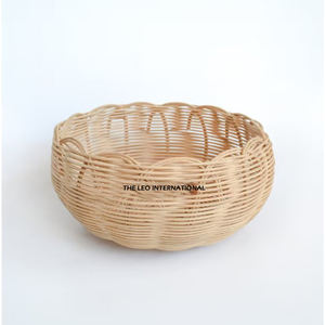 Cestas de almacenamiento de ratán redondas de alta calidad, el mejor precio, vajilla circular al por mayor y utensilios de cocina, ratán natural seguro para alimentos - Product Image 1