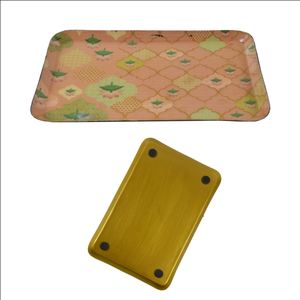 Nueva bandeja de servicio de lanzamiento con diseño de acabado de varios colores y esmalte Bandeja de comida de metal completa disponible al precio más barato - Product Image 6