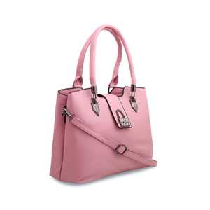 Personnalisé pour rose P35866 sac à main formel deux poignées grande capacité doublure en cuir véritable motif Saffiano chaînes Simple pour Summe - Product Image 2