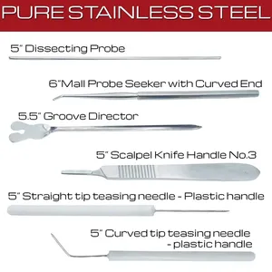 Kit d'examen dentaire de base Ensemble d'instruments de chirurgie dentaire orale Instruments chirurgicaux en acier inoxydable pour chirurgie dentaire et buccale - Product Image 6