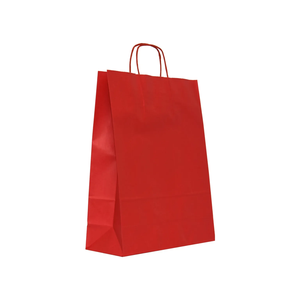 Bolsas de papel Kraft Rojas personalizables, bolsa de supermercado hecha a mano clásica de lujo, Impresión de logotipo personalizado, calidad Industrial duradera - Product Image 2