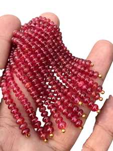 Natural Red Spinel Faceted Rondelle <b>Beads</b> 3mm 4mm 5mm Loose Gemstone Strand for Necklace <b>Bracelet</b> Jewelry <b>Making</b> Wholesale - Product Image 6