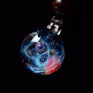Bola de cristal soplada a mano con planetas y estrellas, globo decorativo, pieza de arte. - Product Image 1