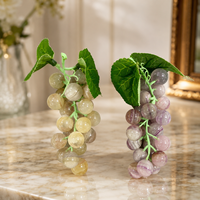 Natuurlijke fluoriet-kristal druiven carving, gepolijste edelsteen fruit ornament voor thuisdecoratie en verzameling