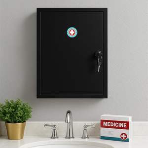 Gabinete de Primeros Auxilios de Acero Laminado en Frío, Duradero, con 2 Puertas y 4 Cajones, Cerradura con Llave, Diseño Moderno para Uso Hospitalario y Comercial - Product Image 5