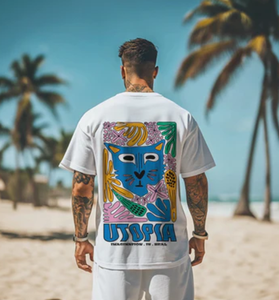 เสื้อยืดสำหรับผู้ชายขนาดใหญ่กว่าปกติพิมพ์ลายกราฟิกหลากสีโลโก้ตามสั่งผ้าฝ้าย100% 240 GSM - Product Image 5