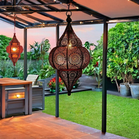 Lanterne marocaine vintage Ziva sans flamme, faite à la main, écologique, en fer, résistante à la chaleur, imperméable, grande lanterne orientale pour jardin