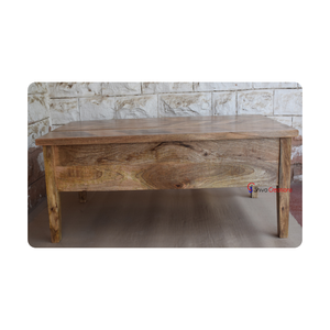Mesa de centro de madera de mango macizo lujosa moderna al por mayor a granel con muebles de madera elegantes superiores de elevación para sala de estar, duraderos y funcionales - Product Image 1