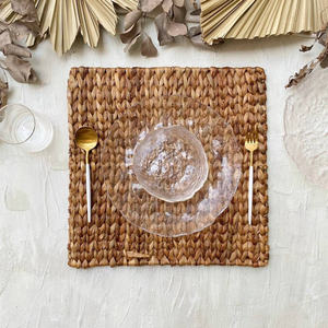 Rectangular Classy Table Mats Water Hyacinth Handwoven <b>Placemat</b> Sets for Dinner Decorations Made in Vietnam - Product Image 3