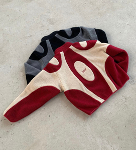 OEM personnalisé logo couleur bloc épais col montant hommes veste sherpa culture personnalisée teddy polaire homme veste homme - Product Image 2